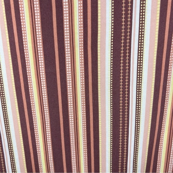 PETITE XL NAIF STRIPED TOP LIGHTWEIGHT PINK MAUVE WHITE  3/4 SLEEVE HENLEY NECK - Picture 6 of 9